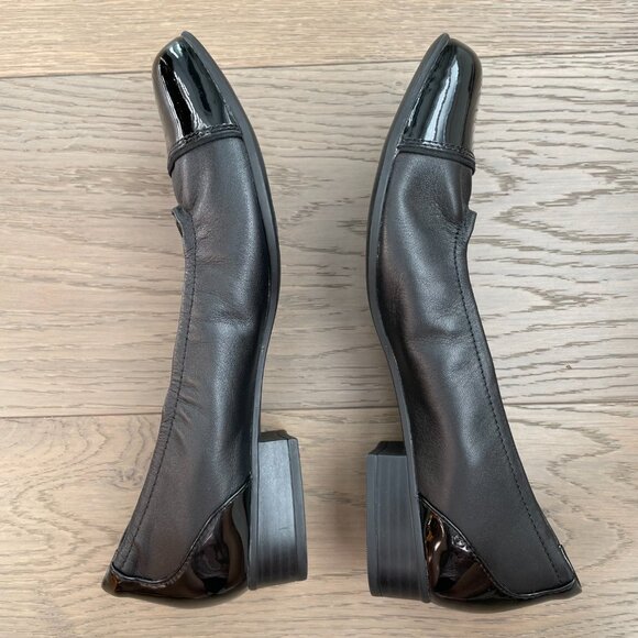 Clarks Collection Ultimate Comfort Slip On 1" Heel Patent Toe Shoes Black Sz 8.5 - Picture 3 of 10